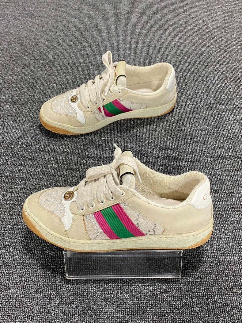 Gucci Gucci White and Pink Dirty Sneakers Size US 6 / IT 36 - 2 Thumbnail