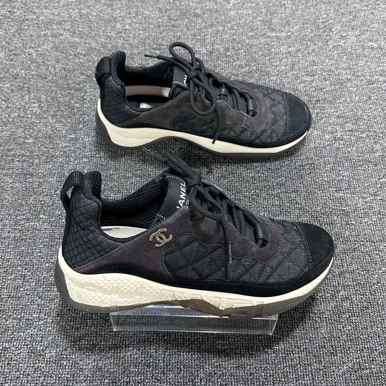 Chanel Chanel Black Gray Sport Sneakers Size US 7 / IT 37 - 3 Thumbnail