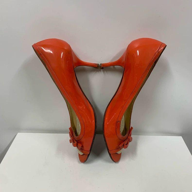 Jimmy Choo Kate Spade Red Patent Leather Women's Heels Size US 7 / IT 37 - 4 Thumbnail