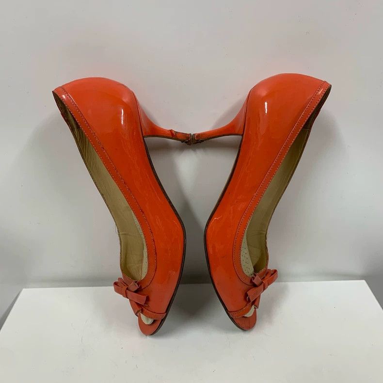 Jimmy Choo Kate Spade Red Patent Leather Women's Heels Size US 7 / IT 37 - 3 Thumbnail