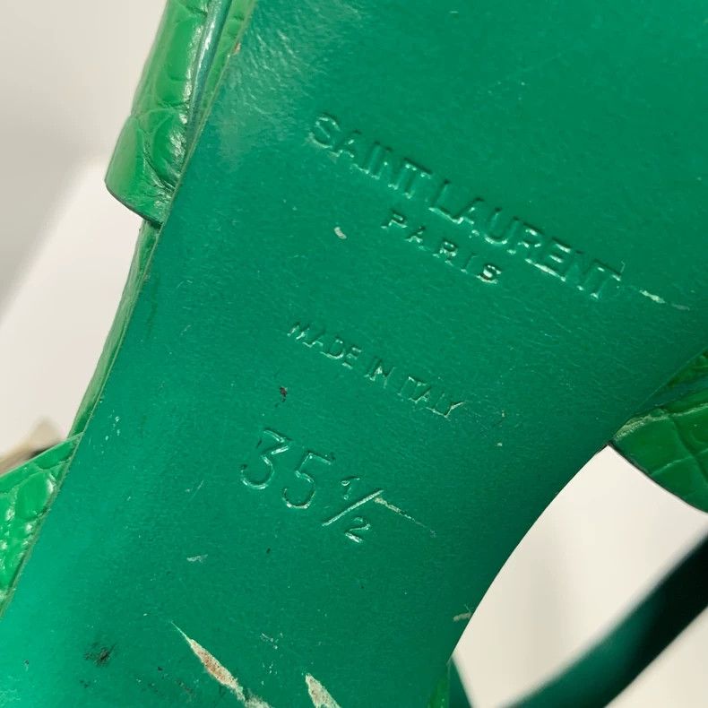 Saint Laurent Paris Saint Laurent Green Patent Leather Heels Size US 8 / IT 38 - 8 Thumbnail