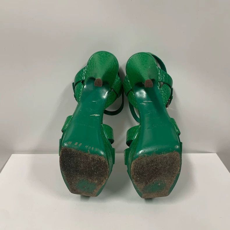 Saint Laurent Paris Saint Laurent Green Patent Leather Heels Size US 8 / IT 38 - 7 Thumbnail