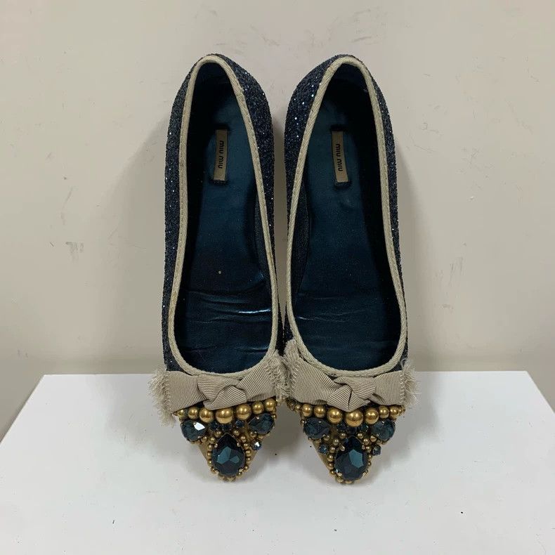 Miu Miu Miu Miu Decorative Gem Flats Size 36.5 Size US 6 / IT 36 - 3 Thumbnail