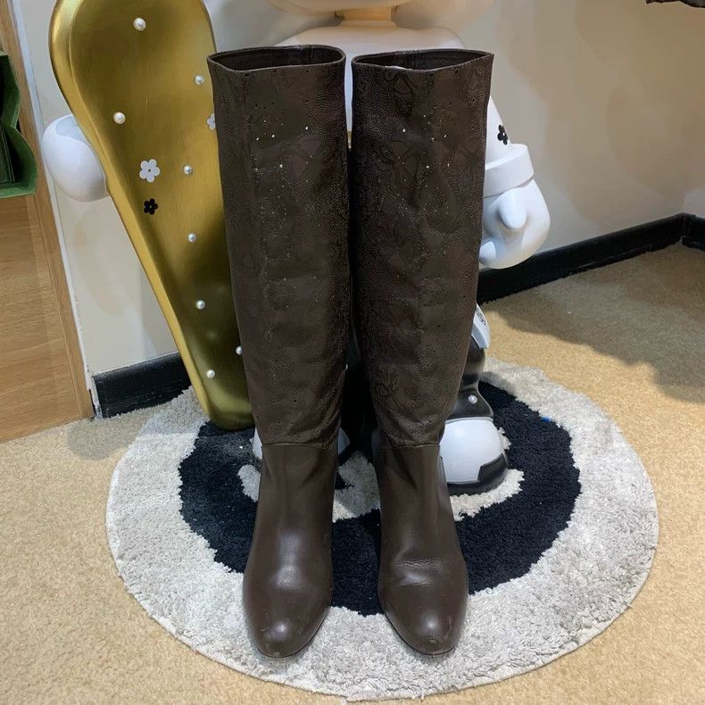 Balenciaga Bally High Heel Brown Decorative Long Boots Size US 8 / IT 38 - 5 Thumbnail