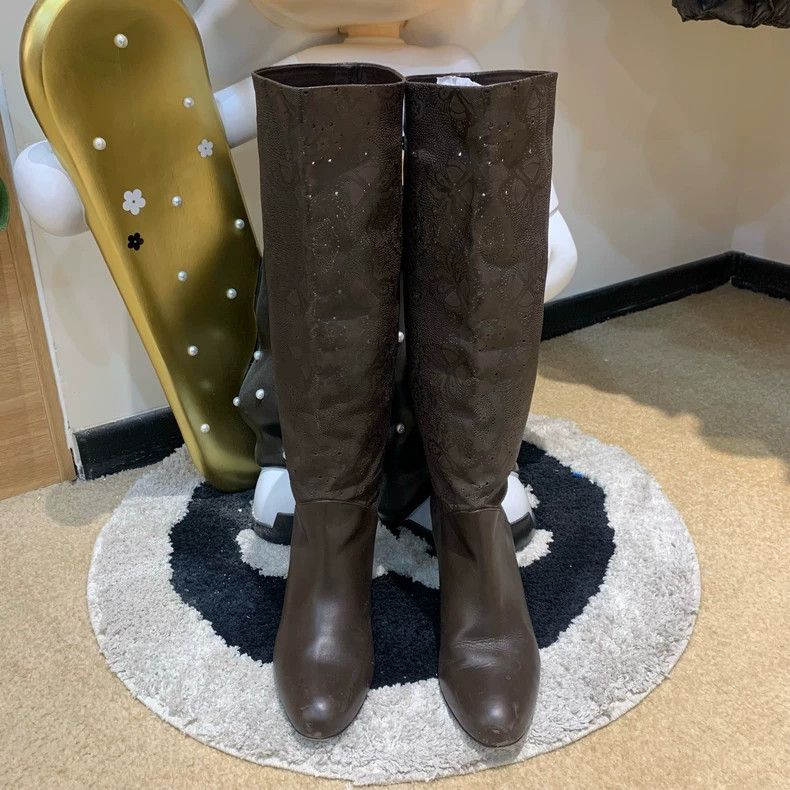 Balenciaga Bally High Heel Brown Decorative Long Boots Size US 8 / IT 38 - 4 Thumbnail