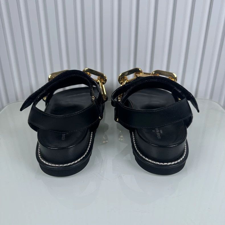 Louis Vuitton Louis Vuitton Black Chain Slide Sandals Size 37 Size US 6 / IT 36 - 3 Thumbnail