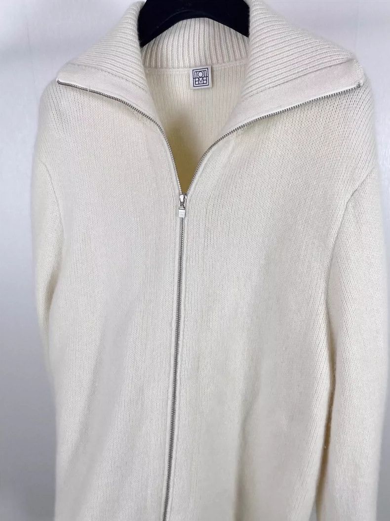Toteme Knit High Collar Zip Sweater by TOTEME Size US M / EU 48-50 / 2 - 4 Thumbnail
