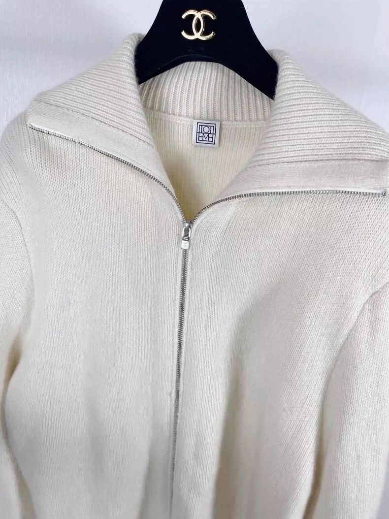 Toteme Knit High Collar Zip Sweater by TOTEME Size US M / EU 48-50 / 2 - 5 Thumbnail