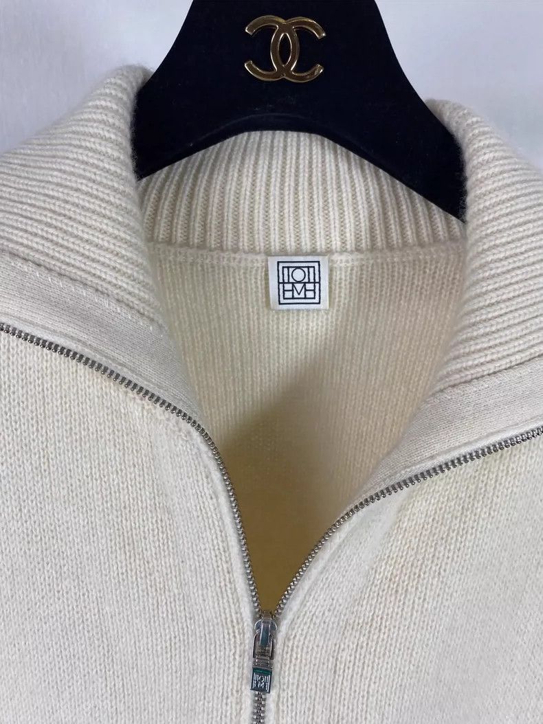 Toteme Knit High Collar Zip Sweater by TOTEME Size US M / EU 48-50 / 2 - 6 Thumbnail