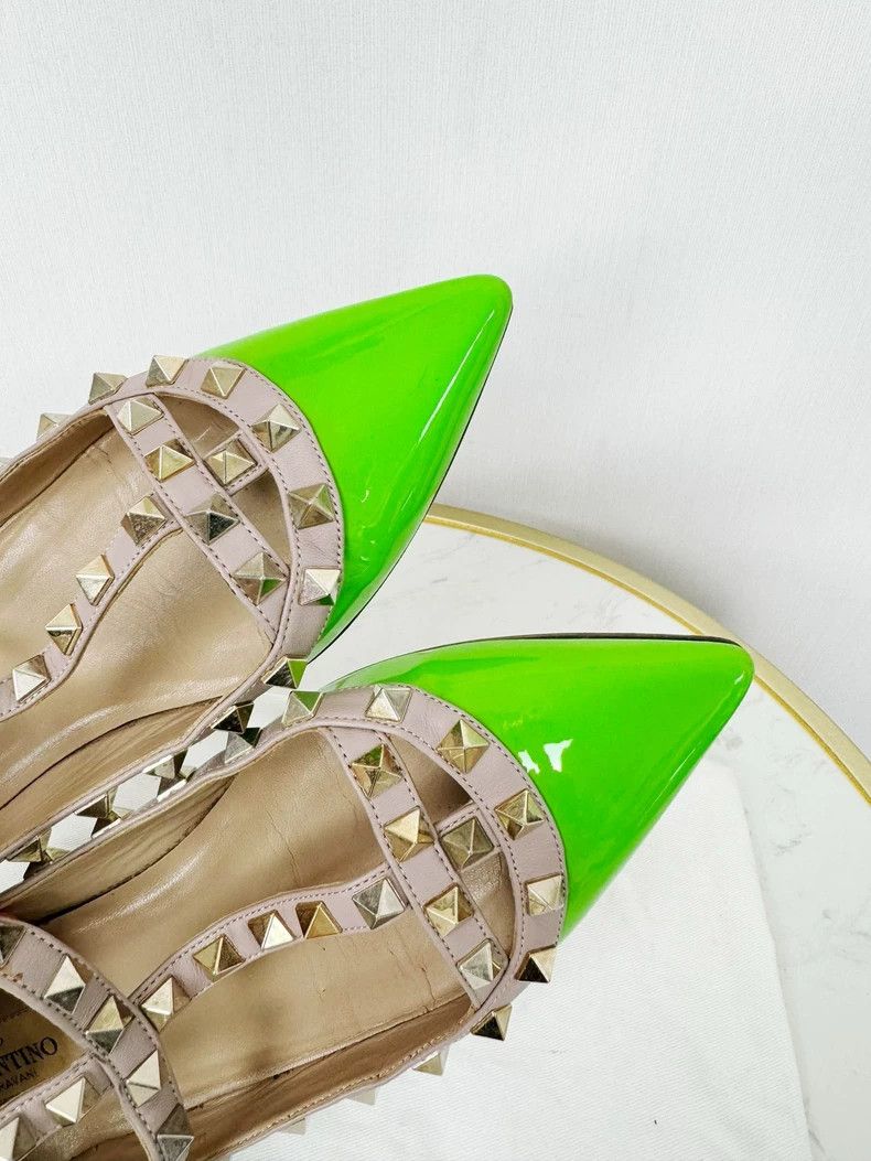 Valentino Valentino Studded Green Heels Size 36.5 Size US 6 / IT 36 - 6 Thumbnail