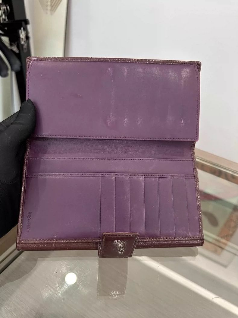 Yves Saint Laurent YSL Classic Burgundy Wallet with Logo Size ONE SIZE - 7 Thumbnail
