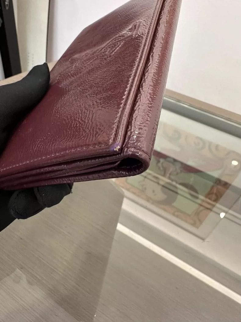 Yves Saint Laurent YSL Classic Burgundy Wallet with Logo Size ONE SIZE - 5 Thumbnail