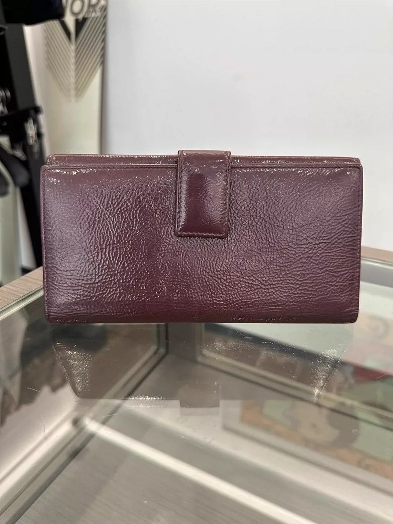Yves Saint Laurent YSL Classic Burgundy Wallet with Logo Size ONE SIZE - 2 Thumbnail