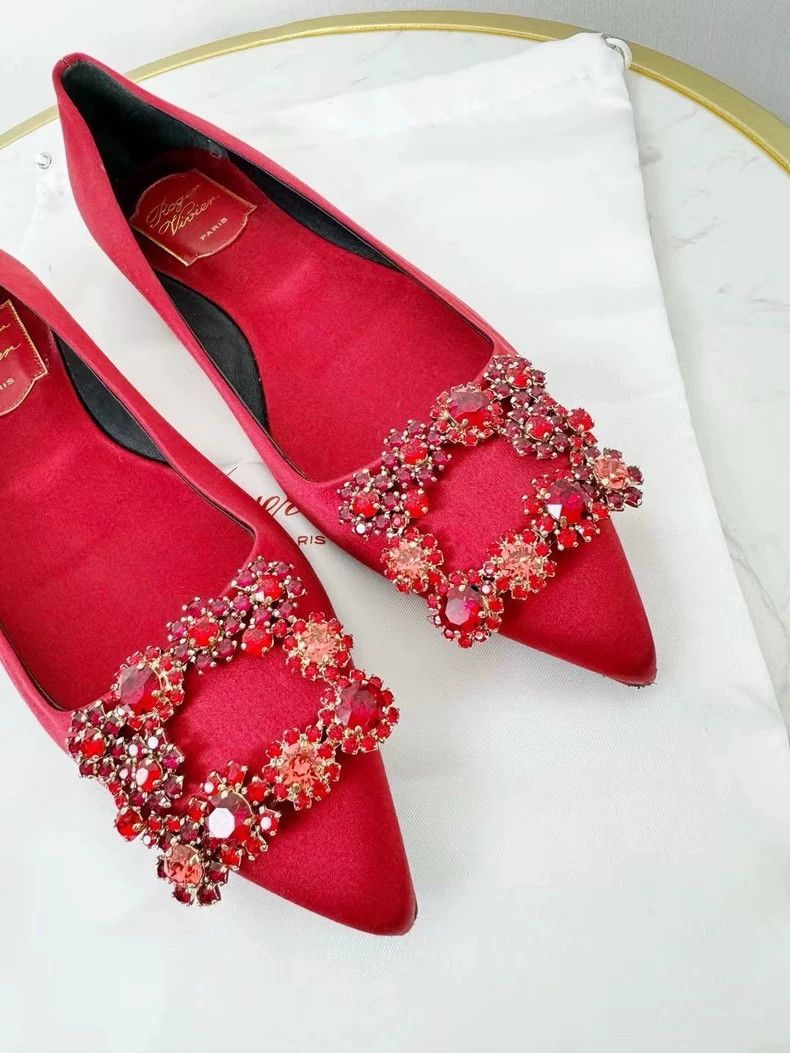 Roger Vivier Elegant Red Roger Vivier Pointed Flats Size US 7 / IT 37 - 2 Thumbnail