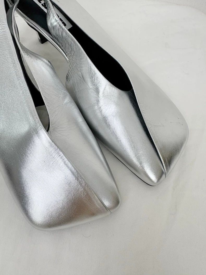 Jil Sander Silver High Heels by Jil Sander, Size 37.5 Size US 7 / IT 37 - 3 Thumbnail