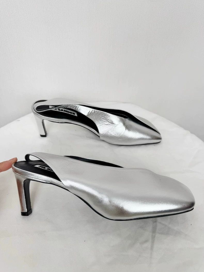 Jil Sander Silver High Heels by Jil Sander, Size 37.5 Size US 7 / IT 37 - 2 Thumbnail