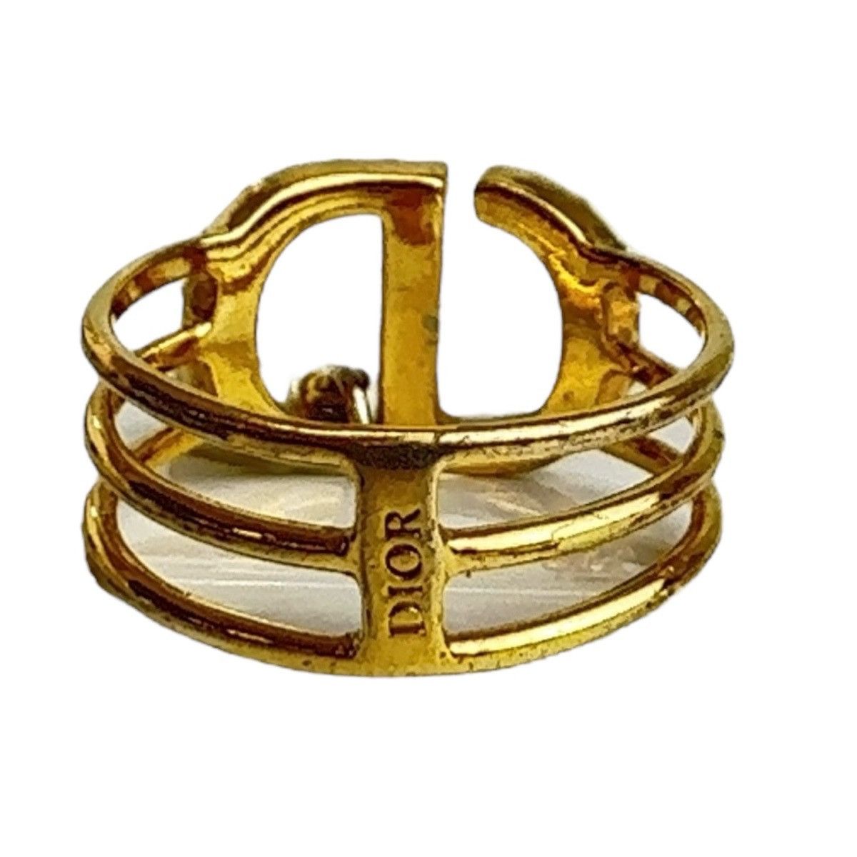 Dior Dior Dior Metal/Rhinestone Ring 405806 Metal Ring Size ONE SIZE - 2 Thumbnail