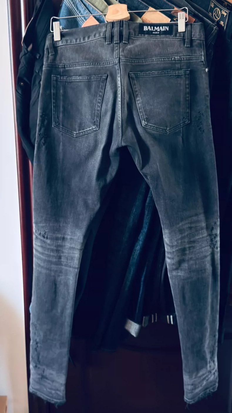 Balmain Balmain Men's Black Gray Distressed Jeans Size 30-dmc Size US 30 / EU 46 - 2 Thumbnail