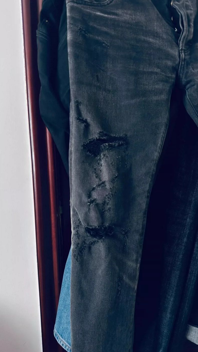 Balmain Balmain Men's Black Gray Distressed Jeans Size 30-dmc Size US 30 / EU 46 - 6 Thumbnail