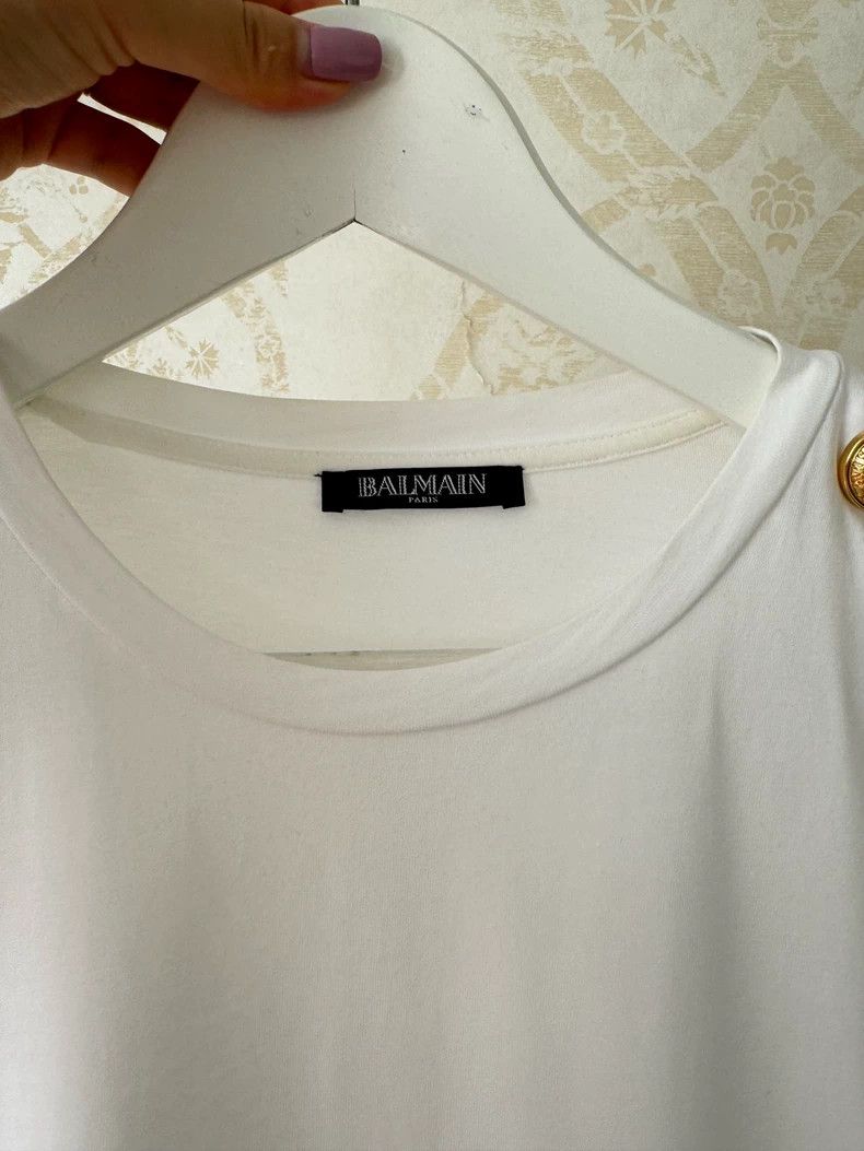 Balmain Classic Balmain White T-Shirt with Buttons-dmc Size US M / EU 48-50 / 2 - 3 Thumbnail