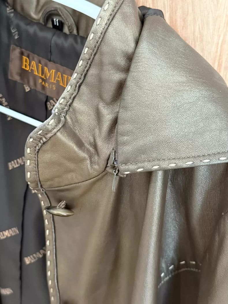 Balmain Balmain Paris Brown Leather Hooded Jacket-dmc Size US L / EU 52-54 / 3 - 8 Thumbnail