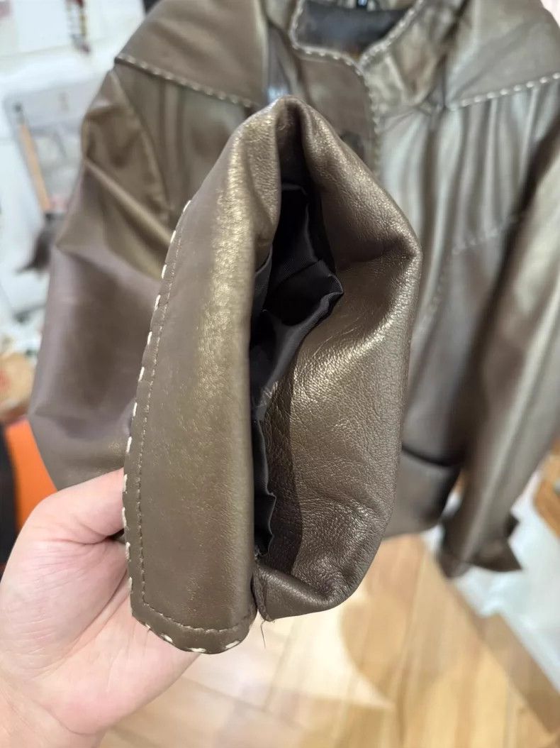 Balmain Balmain Paris Brown Leather Hooded Jacket-dmc Size US L / EU 52-54 / 3 - 4 Thumbnail