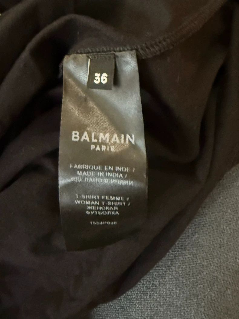 Balmain Balmain Black T-Shirt with Bead Detail-dmc Size US S / EU 44-46 / 1 - 4 Thumbnail