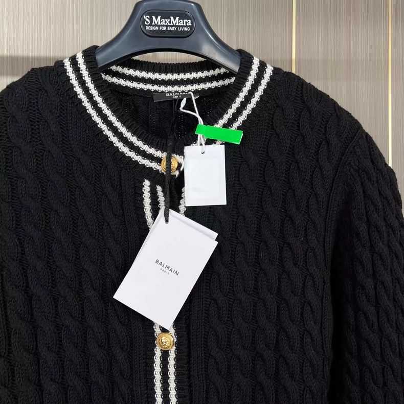 Balmain Balmain Gold Button Knit Cardigan in Black-dmc Size US S / EU 44-46 / 1 - 3 Thumbnail