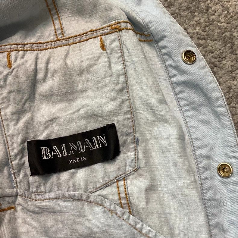 Balmain Balmain Denim Trench Coat with Hood-dmc Size US M / EU 48-50 / 2 - 8 Thumbnail