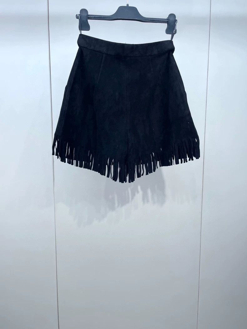 Dior Dior Black Suede Fringe Shorts-dmc Size US 36 / EU 52 - 2 Thumbnail