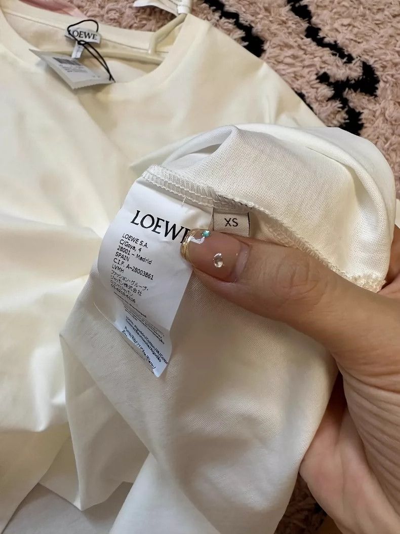 Loewe Loewe Classic Oversized White Cotton T-shirt-dmc Size US XS / EU 42 / 0 - 4 Thumbnail