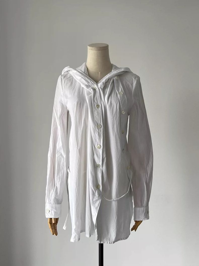 Ann Demeulemeester Ann Demeulemeester Double-breasted Hooded Shirt-dmc Size US S / EU 44-46 / 1 - 2 Thumbnail
