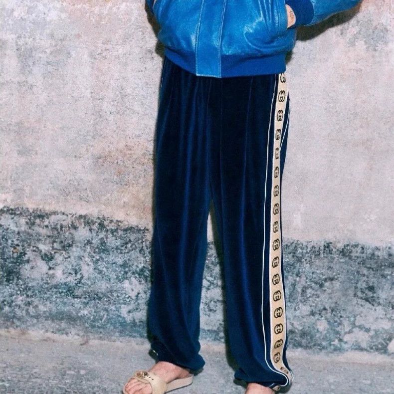Gucci Gucci Blue Velvet Track Pants Size S Size US 30 / EU 46 - 6 Thumbnail