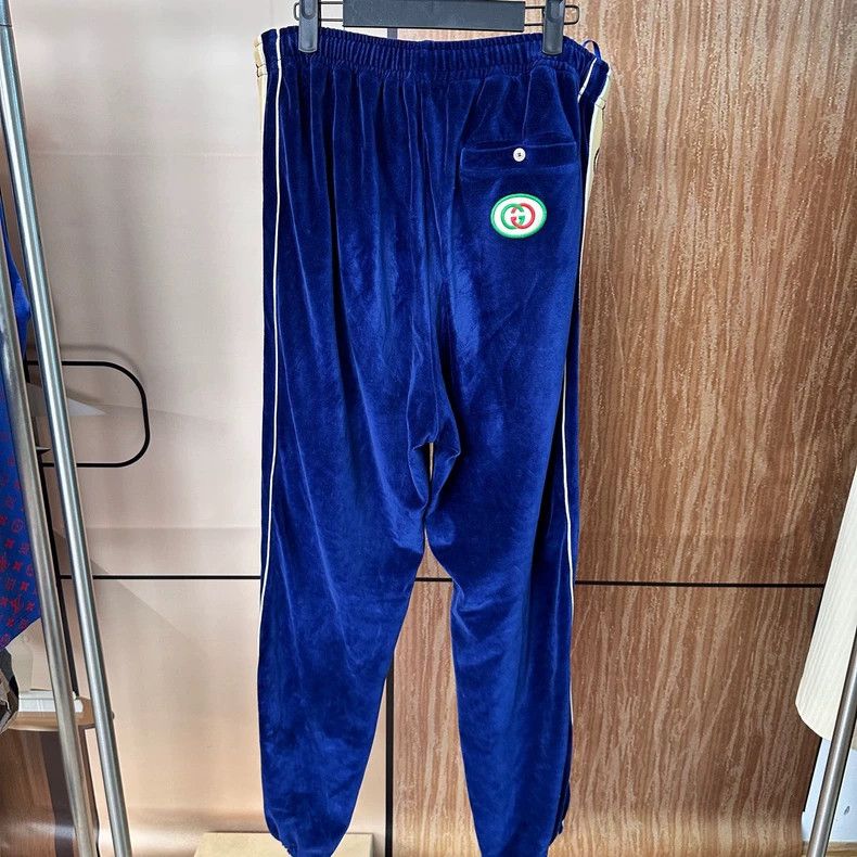 Gucci Gucci Blue Velvet Track Pants Size S Size US 30 / EU 46 - 2 Thumbnail
