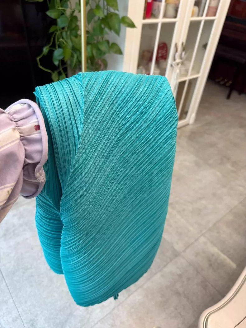 Issey Miyake Green Pleated Half Skirt Style JG385-yf Size 22" - 6 Thumbnail