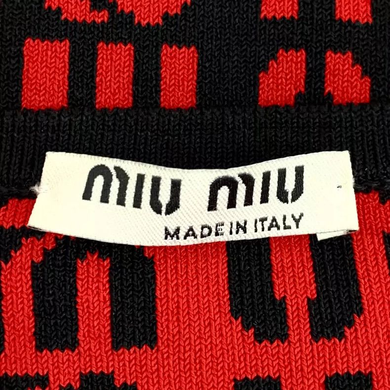 Miu Miu Miu Miu Red Logo Long Sleeve Knit Top Size M / US 6-8 / IT 42-44 - 5 Thumbnail