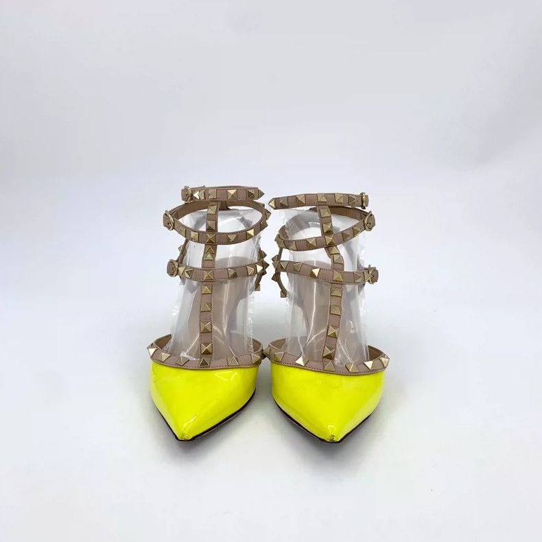 Valentino Valentino Yellow Studded Pointed Heels Size US 6 / IT 36 - 3 Thumbnail