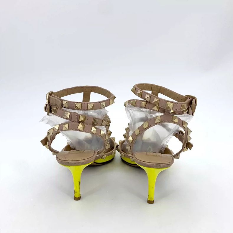Valentino Valentino Yellow Studded Pointed Heels Size US 6 / IT 36 - 4 Thumbnail