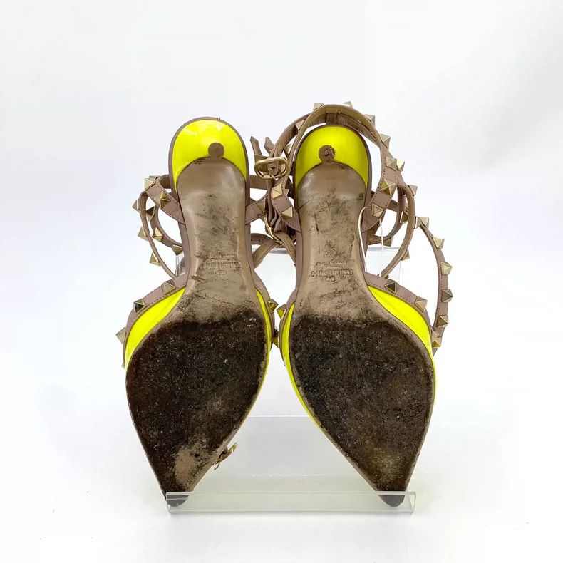 Valentino Valentino Yellow Studded Pointed Heels Size US 6 / IT 36 - 5 Thumbnail