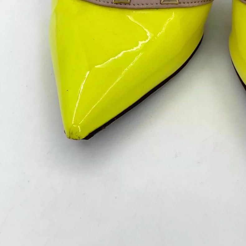 Valentino Valentino Yellow Studded Pointed Heels Size US 6 / IT 36 - 9 Thumbnail