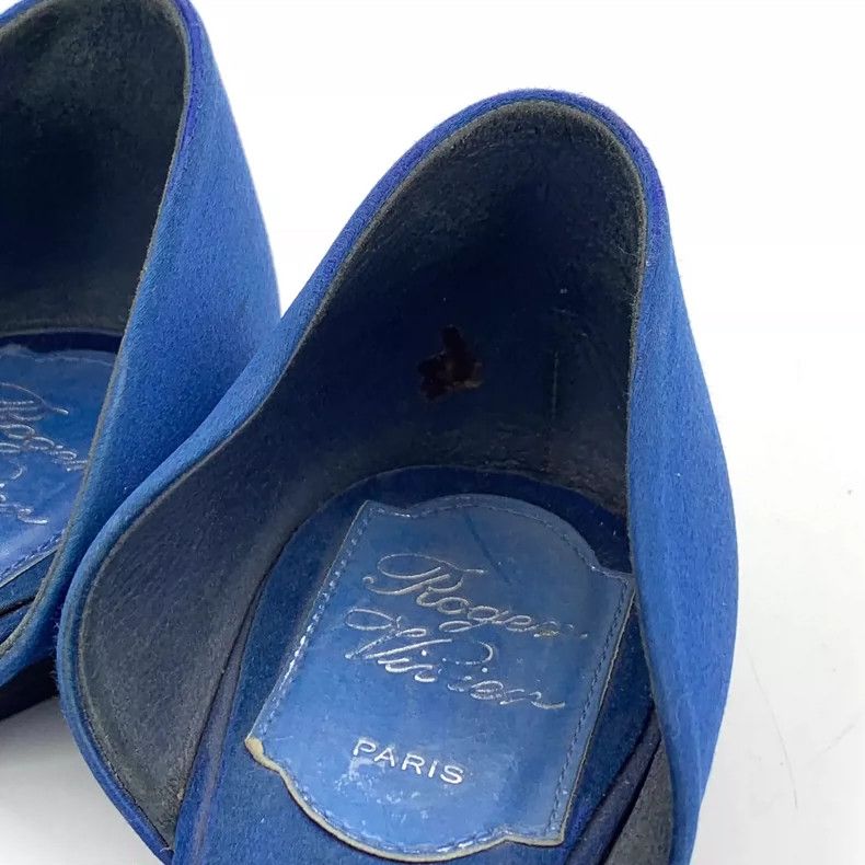 Christian Louboutin Blue Satin Casual Flats with Rhinestones Size US 6 / IT 36 - 9 Thumbnail