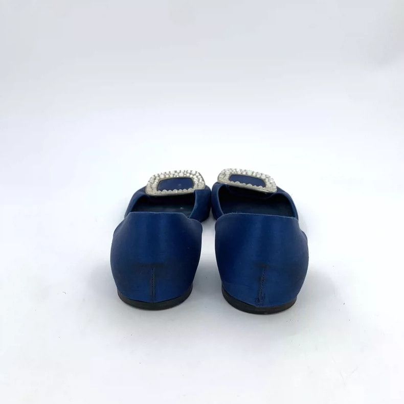Christian Louboutin Blue Satin Casual Flats with Rhinestones Size US 6 / IT 36 - 4 Thumbnail