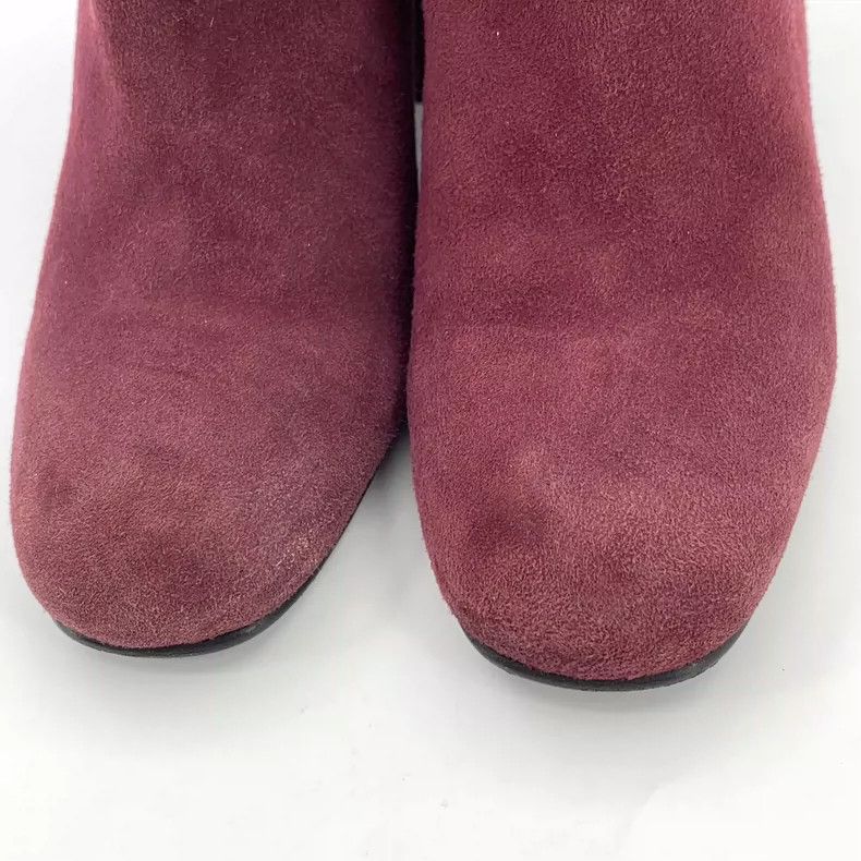 Stuart Weitzman Purple Pearl Decorated Chunky Heel Booties Size US 6 / IT 36 - 8 Thumbnail