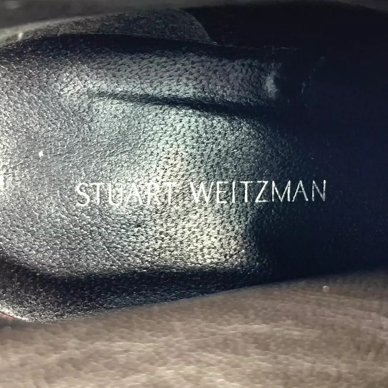 Stuart Weitzman Purple Pearl Decorated Chunky Heel Booties Size US 6 / IT 36 - 7 Thumbnail