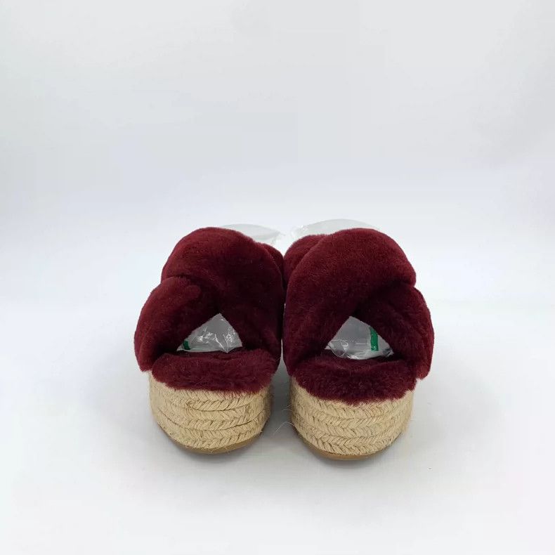 Miu Miu MiuMiu Red Plush Thick Sole Slippers Size US 7 / IT 37 - 3 Thumbnail