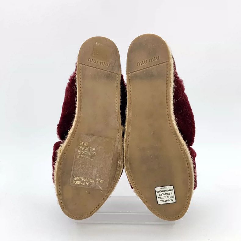 Miu Miu MiuMiu Red Plush Thick Sole Slippers Size US 7 / IT 37 - 5 Thumbnail