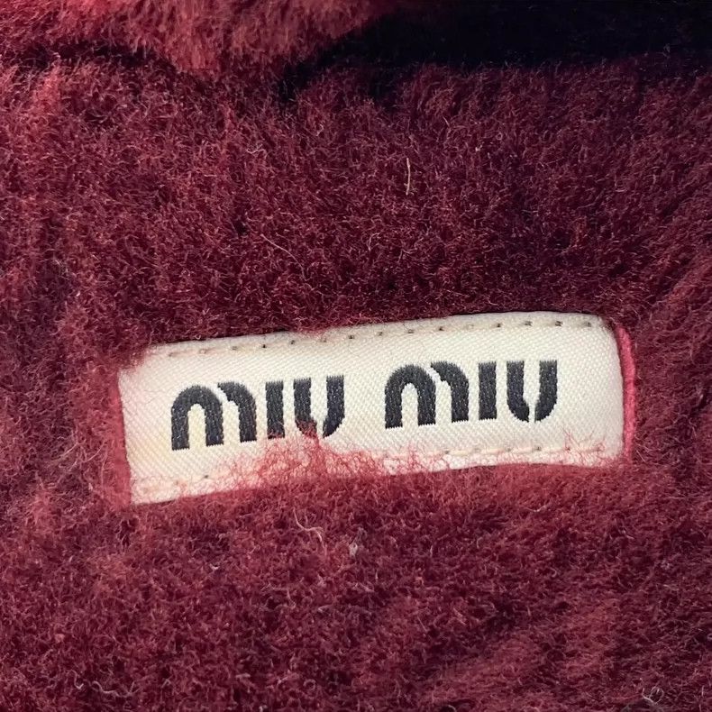 Miu Miu MiuMiu Red Plush Thick Sole Slippers Size US 7 / IT 37 - 7 Thumbnail