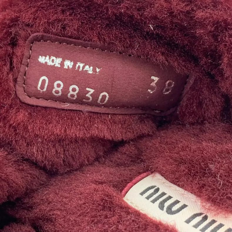Miu Miu MiuMiu Red Plush Thick Sole Slippers Size US 7 / IT 37 - 6 Thumbnail