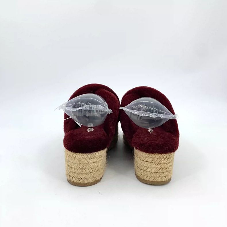 Miu Miu MiuMiu Red Plush Thick Sole Slippers Size US 7 / IT 37 - 4 Thumbnail