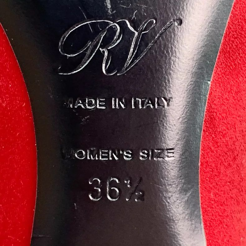 Roger Vivier Red Pointed Flats with Rhinestone Detail Size US 7 / IT 37 - 7 Thumbnail
